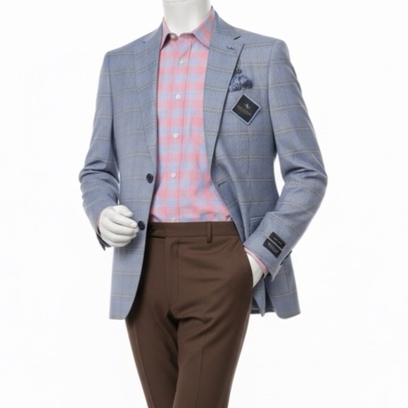 New Tailorbyrd check pattern 2 buttonsports coat men’s size 42R